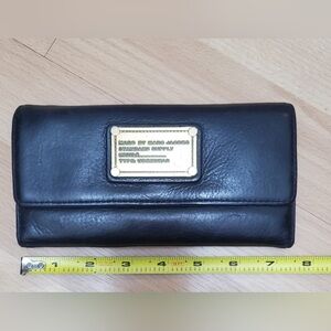Marc Jacobs Classic Q Long Trifold Black Wallet